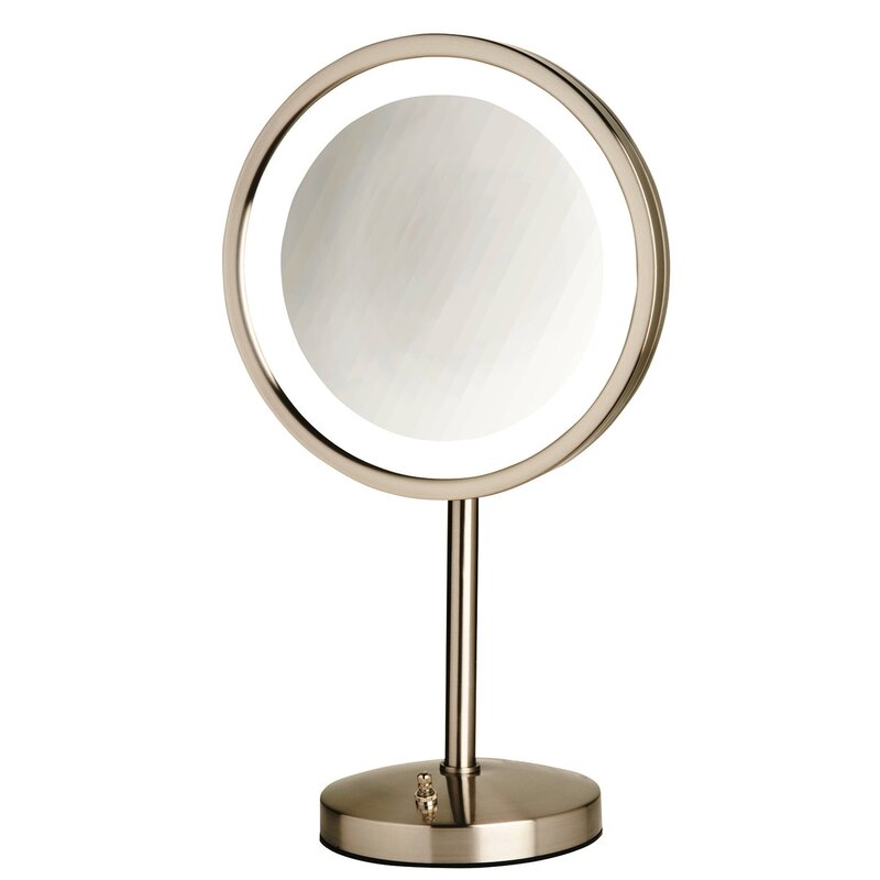 Jerdon 9.5" LED Lighted Table Top Mirror Wayfair